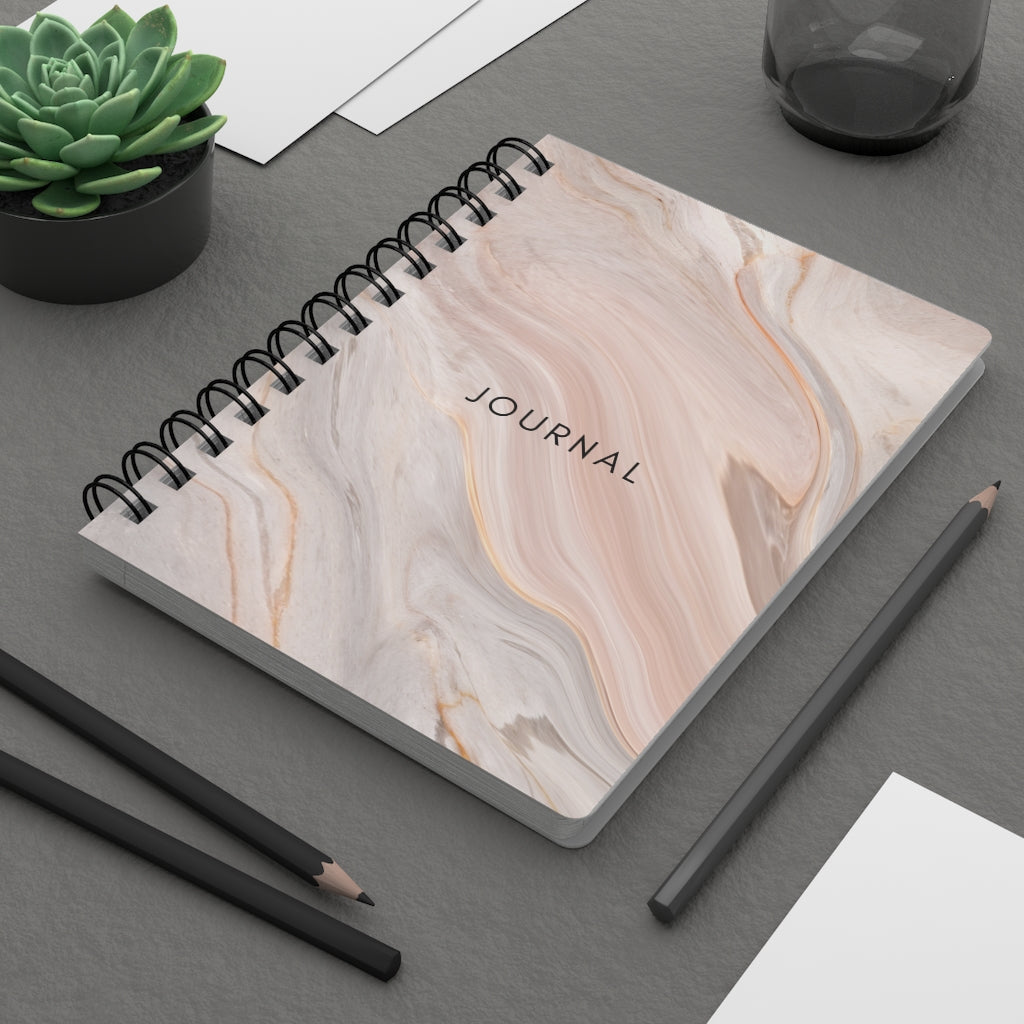 Pink Marble Spiral Bound Journal