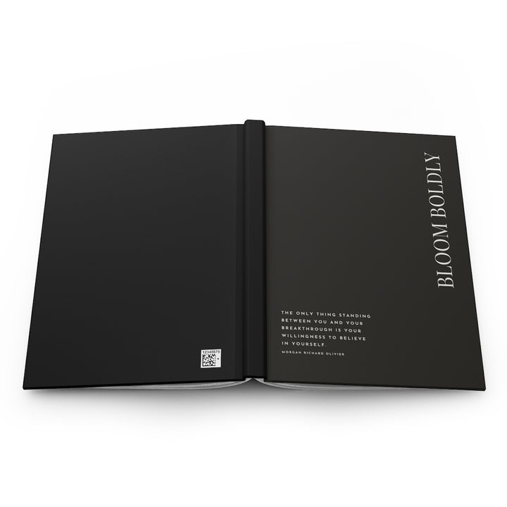 Bloom Boldly (Black) Hardcover Journal Matte