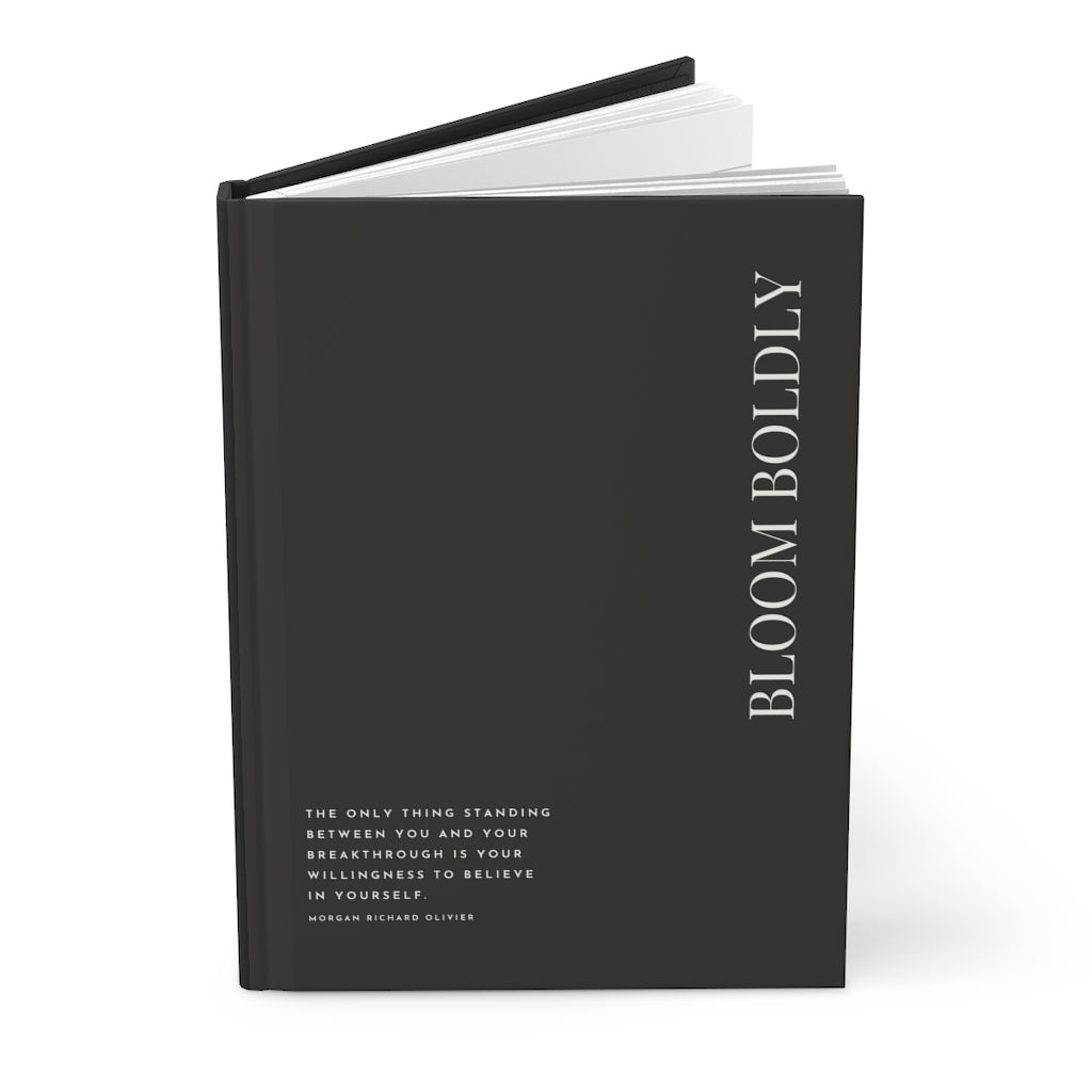 Bloom Boldly (Black) Hardcover Journal Matte